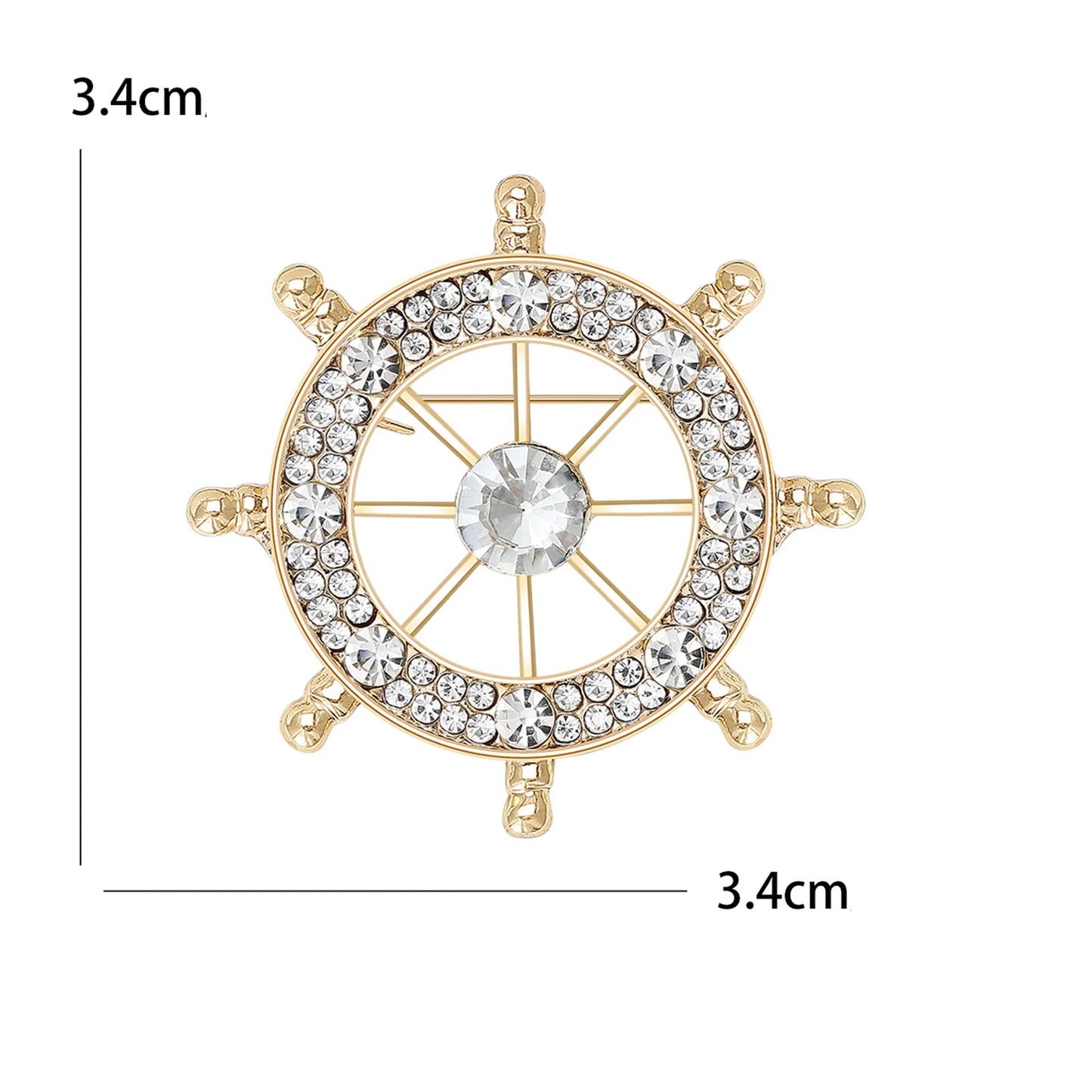 Luxury Rhinestone Rudder Brooch