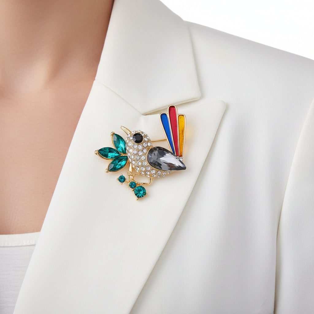 Ekster Vogel Broche
