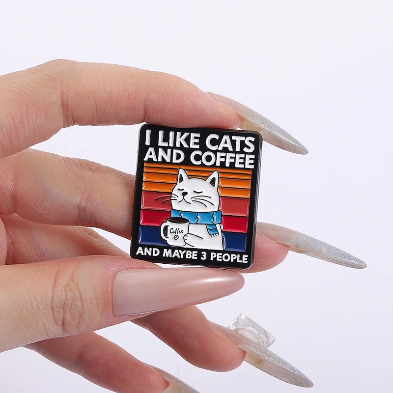 Cute Cat Coffee Pin