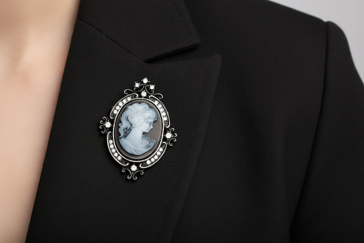 Vintage Cameo Bloem Broche - Meerdere Varianten