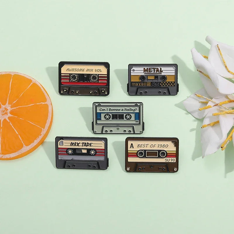 Jaren '80 & '90 Retro Cassettebandje Speld
