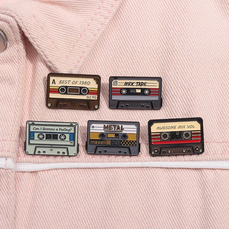 Jaren '80 & '90 Retro Cassettebandje Speld