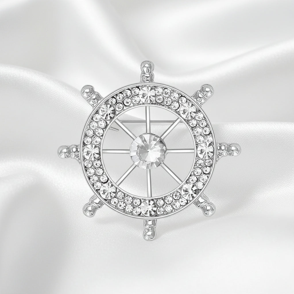 Luxury Rhinestone Rudder Brooch