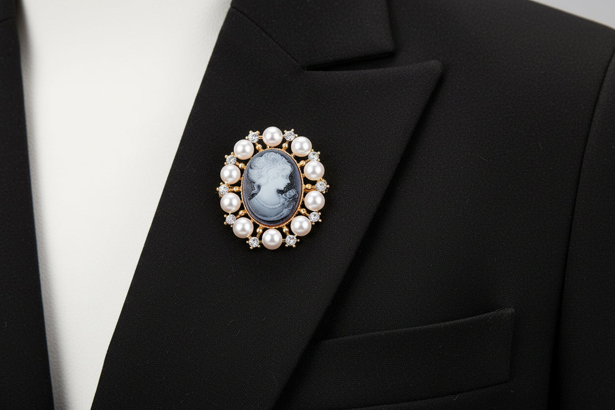 Vintage Cameo Bloem Broche - Meerdere Varianten