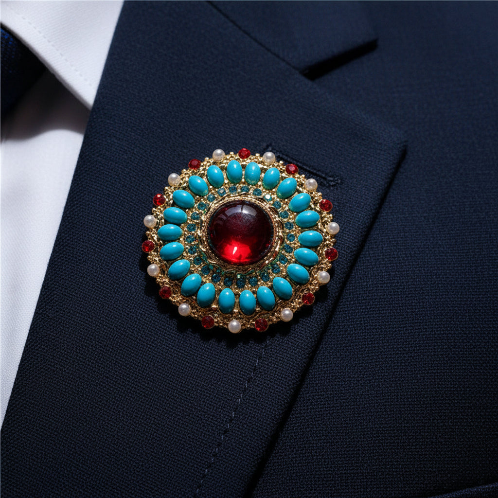 Retro Barok Edelsteen Broche