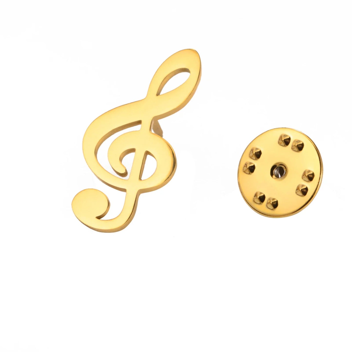 Gouden Muzieknoot Broche