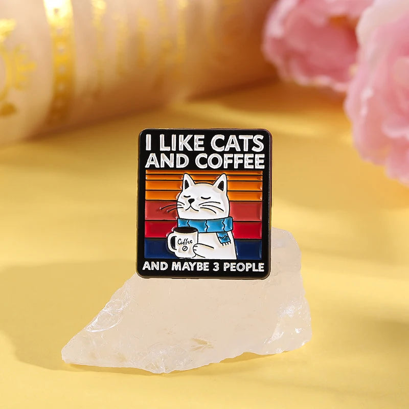 Cute Cat Coffee Pin