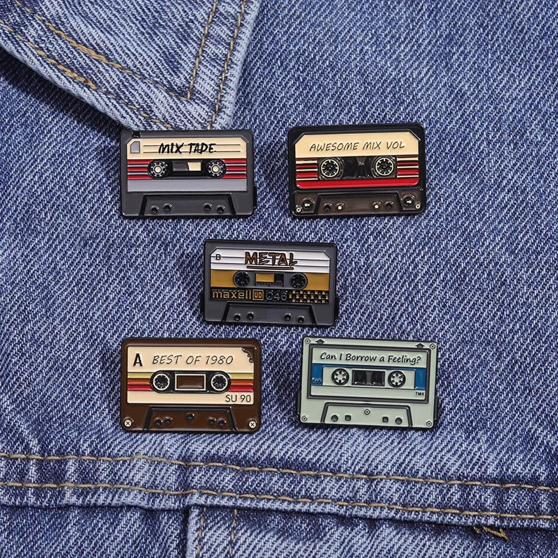 Jaren '80 & '90 Retro Cassettebandje Speld