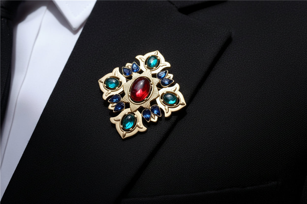 Retro Barok Edelsteen Broche