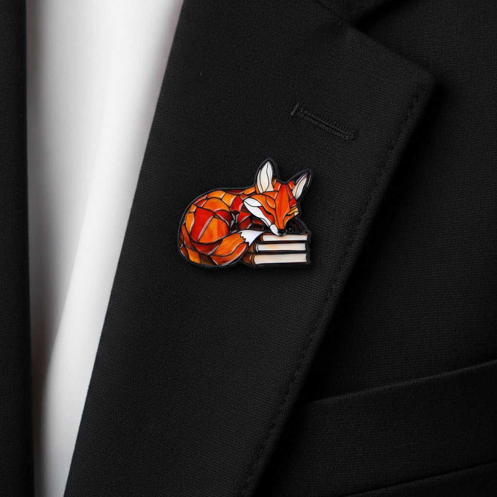Lezende vos pin
