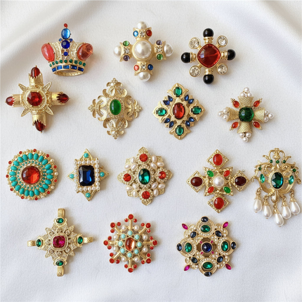 Retro Barok Edelsteen Broche