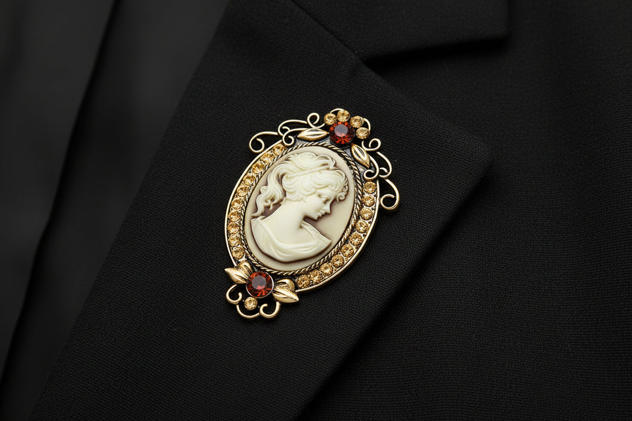 Vintage Cameo Bloem Broche - Meerdere Varianten
