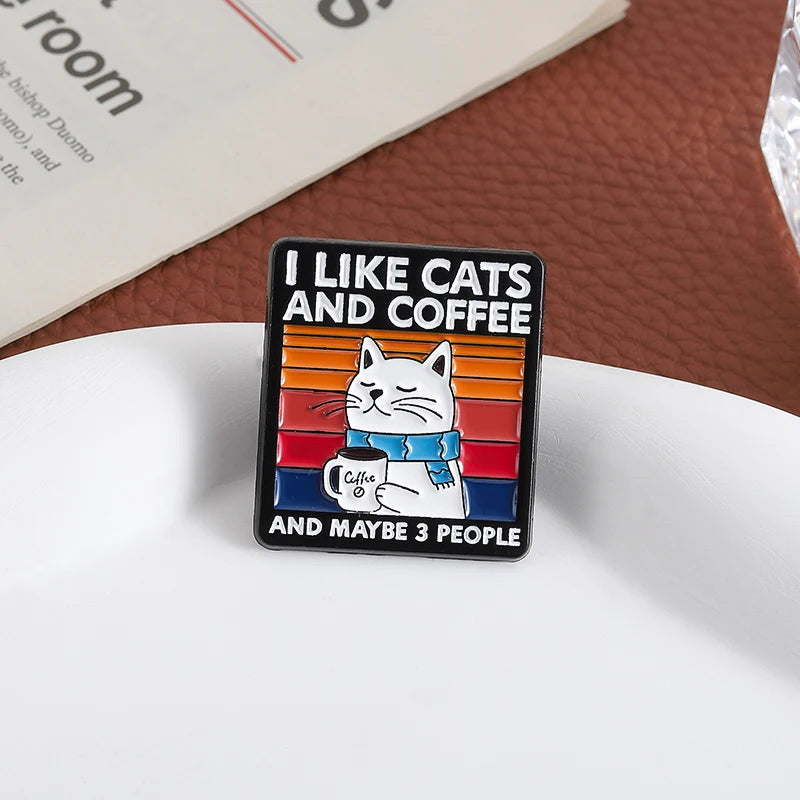 Cute Cat Coffee Pin