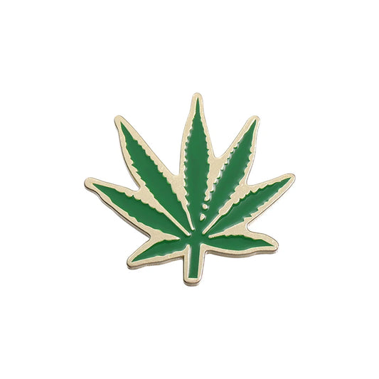 Groene Cannabisblad Speld