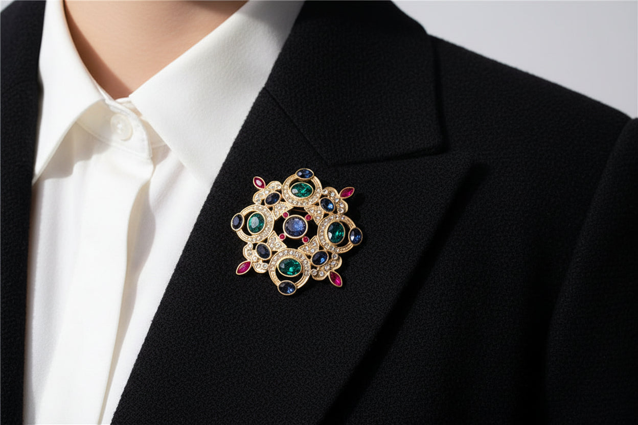 Retro Barok Edelsteen Broche