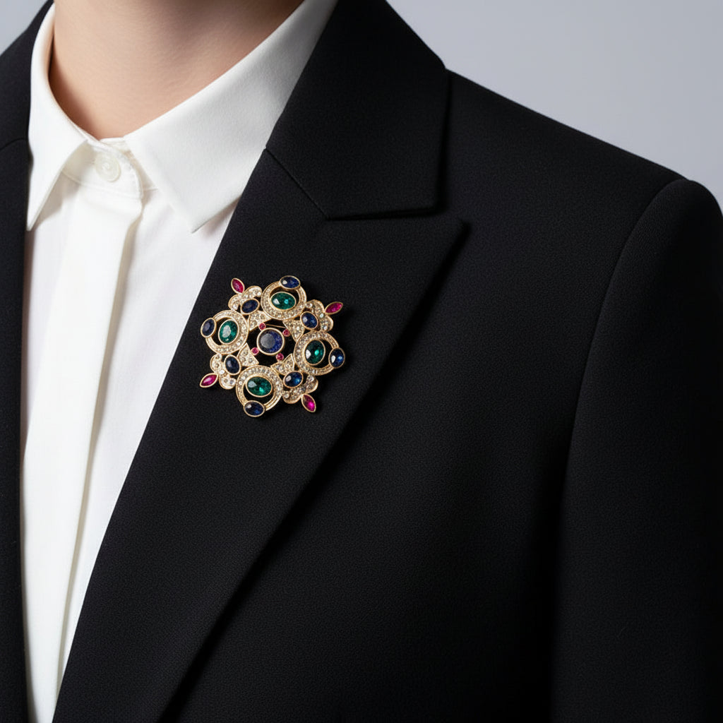 Retro Barok Edelsteen Broche