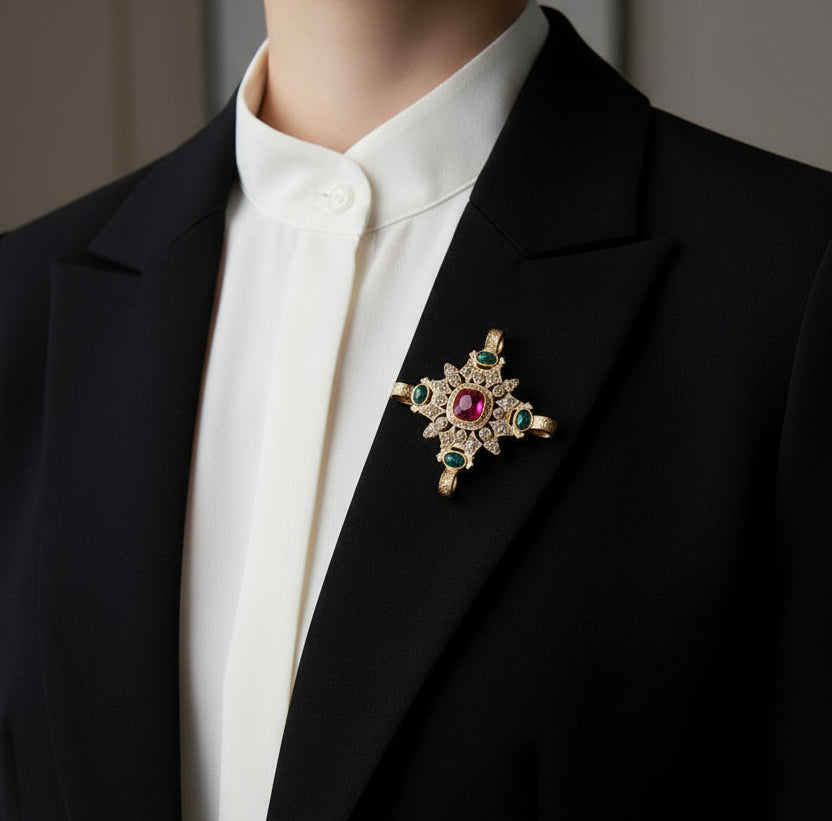 Retro Barok Edelsteen Broche