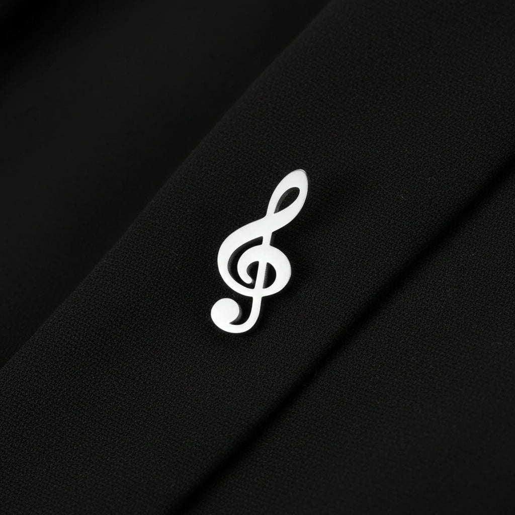 Gouden Muzieknoot Broche