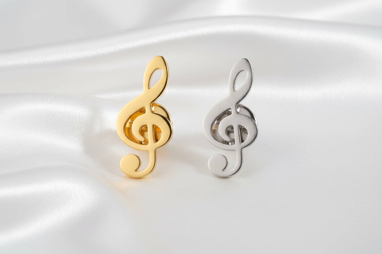 Gouden Muzieknoot Broche