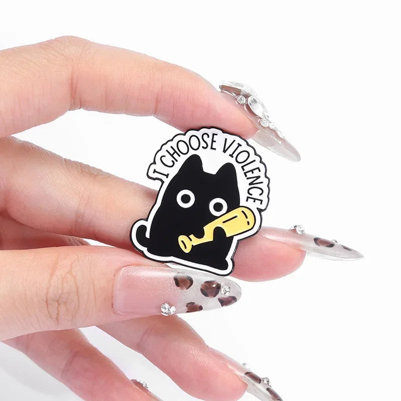 Black Cat "Choose Violence" Pin